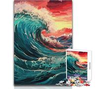 Puzzle de 1000 pièces pour Adultes - Magnifique Vague océanique - Jeu de réflexion Unique,Analyse et logique - Idée Cadeau d'anniversaire - Dimensions : 38x52cm