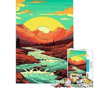 Puzzle de 1000 pièces pour Adultes Magnifique vallée et Montagne Jeu éducatif et Anti-Stress Stimulant à compléter (38x26cm)