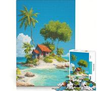 Puzzle de 1000 pièces pour Adultes Maison sur Une île Tropicale Jeu Impossible pour s'amuser en Famille Cadeaux Uniques pour Un Anniversaire ou Noël 50x75cm