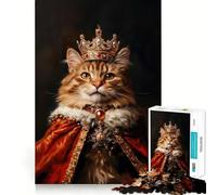 Puzzle de 1000 pièces pour Adultes « Majesté des Chats » Jeu de logique et d'ajustement précis Jouet Amusant et Gratuit Cadeau d'anniversaire (38x52cm)