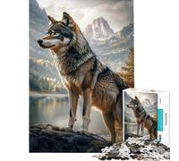 Puzzle de 1000 pièces pour Adultes « Majesté du Loup Sauvage » Jeu éducatif captivant pour développer la Patience idée Cadeau décoration intérieure (50x75cm)