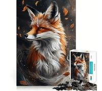 Puzzle de 1000 pièces pour Adultes « Majesté du Renard d'automne » Découpe soignée,Jeu cognitif,Divertissement pour Les Moments de détente,Cadeau d'anniversaire Artistique (38x26cm)