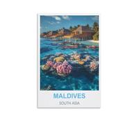 Puzzle de 1000 pièces pour Adultes, Maldives Asie du Sud. Puzzle Classique de 1000 pièces, Jeu éducatif, Magnifique Puzzle décoratif 70 x 50 cm.