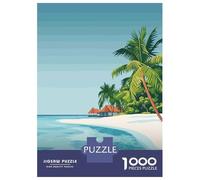 Puzzle De 1000 Pièces pour Adultes Maldives Beach Scene Puzzle pour Adolescents Analyse Et Logique Aide À Stimuler Le Cerveau Idéal comme Cadeau pour Toute La Famille 70x50cm/1000pcs