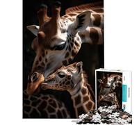 Puzzle de 1000 pièces pour Adultes Maman Girafe et Son bébé Jeu éducatif Amusant et Stimulant Défi Difficile (Dimensions 38x26cm)