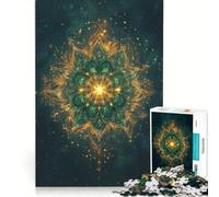 Puzzle de 1000 pièces pour Adultes, Mandala doré, Saint-Patrick, Jeu à Monter soi-même, améliore la mémoire, Cadeau Unique pour Un Anniversaire ou Noël 38x52cm