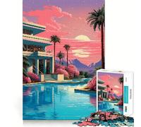 Puzzle de 1000 pièces pour Adultes Manoir Tropical en Pixel Art Finitions soignées Jeu cognitif et Relaxant Décoration Murale de Noël (50x75cm)