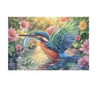 Puzzle De 1000 Pièces pour Adultes Martin-pêcheur pêchant Un Poisson 1000 PCS 75x50cm Puzzle Collectionnable pour Amateurs Qualité Premium Durable Impression Vive Non Décolorable