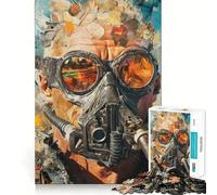 Puzzle de 1000 pièces pour Adultes Masque à gaz Post-apocalyptique Renforce la mémoire Moments de détente Bords Nets Cadeau raffiné (50x75cm)