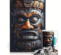 Puzzle de 1000 pièces pour Adultes, Masque tiki Sombre indigène, Jeu Impossible, Passe-Temps idéal Pendant Les Vacances à la Maison, Cadeau pour Les Amis et la Famille 38x52cm