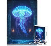 Puzzle de 1000 pièces pour Adultes - Méduse phosphorescente dans des ruines - Idéal pour se détendre à l'intérieur - Découpe de précision - Dimensions:38x26cm