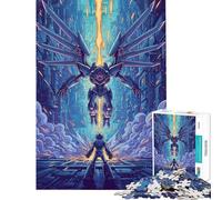 Puzzle de 1000 pièces pour Adultes Mega Man Contre Le Robot ailé Jeu Amusant pour Adolescents Assemblage de Motifs Cadeau Unique pour Un Anniversaire ou Noël (38x26cm)