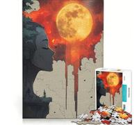 Puzzle de 1000 pièces pour Adultes Mère Nature et la Lune de Sang Jeu éducatif Niveau de difficulté élevé Cadeau d'anniversaire Original 38x52cm