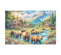 Puzzle De 1000 Pièces pour Adultes Migration d’éléphants 1000 PCS 75x50cm Puzzle Collectionnable pour Amateurs Qualité Premium Durable Impression Vive Non Décolorable