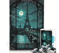 Puzzle de 1000 pièces pour Adultes Minuit à Paris Jeu éducatif Niveau de difficulté élevé Cadeau d'anniversaire Original 38x52cm