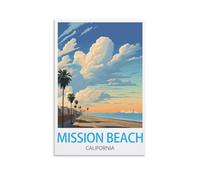 Puzzle de 1000 pièces pour Adultes - Mission Beach, Californie - Puzzle en Papier de 1000 pièces - Jeu de décompression pour Adultes - 50 x 70 cm