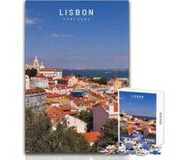 Puzzle de 1000 pièces pour Adultes, modèle Lisbonne, Jeu éducatif Familial, à Assembler, pour Un Père Noël Secret Dimensions 38x52cm