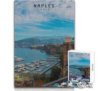 Puzzle de 1000 pièces pour Adultes, modèle Naples, Jeu éducatif Familial, à Assembler, pour Un Père Noël Secret Dimensions 38x52cm