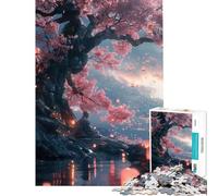 Puzzle de 1000 pièces pour Adultes Moine sous Les cerisiers en Fleurs Jeu éducatif et Stimulant Difficile et ludique à partir de 14 Ans 38x26cm