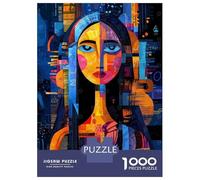 Puzzle De 1000 Pièces pour Adultes Mona Lisa - Abstract Geometric Reinterpretation Puzzles pour Adolescents Jeu Manuel Défi Difficile Cadeau d'anniversaire, Cadeaux, 70x50cm/1000pcs