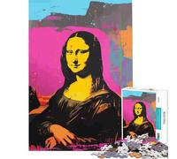 Puzzle de 1000 pièces pour Adultes Mona Lisa Andy Warhol Art Jigsaw 1000 pièces Décoration intérieure Jouet éducatif et Anti-Stress Cadeau (38x26cm)