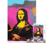 Puzzle de 1000 pièces pour Adultes Mona Lisa Andy Warhol Décoration Murale Idée Cadeau Jeu de détente Renforcement de l'amour de Couple Dimensions 38x26cm
