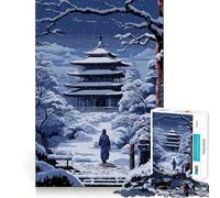 Puzzle de 1000 pièces pour Adultes,monastère Japonais,Pixel Art,découpe Nette,défi Intelligent,Jeu Amusant pour Passer Le Temps,décoration Murale de Noël (38x52cm)