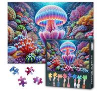 Puzzle de 1000 pièces pour adultes - Monde sous-marin vivant avec méduse et récif de corail - 50 x 70 cm - Puzzle de qualité supérieure avec impression artistique - Puzzle de relaxation détaillé comme