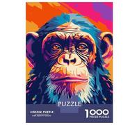 Puzzle De 1000 Pièces pour Adultes Monkey Animal Pop Art Puzzles pour Adolescents Cadeau d'anniversaire Stimule Le Cerveau Jeu Stimulant Cadeaux 38x26cm/1000pcs
