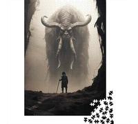 Puzzle De 1000 Pièces pour Adultes Monster Encounter in Dark Cavern Puzzle Casse-tête Jeu De Rapidité Activités Amusantes À La Maison 38x26cm/1000pcs