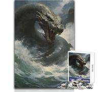 Puzzle de 1000 pièces pour Adultes - Monstre Serpent de mer - Profitez de Moments de détente et de Calme - Découpe Nette et résistante - Jeu de Loisirs créatifs - Dimensions 38x26cm