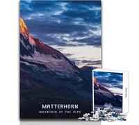 Puzzle de 1000 pièces pour Adultes - Mont Cervin - Jeu éducatif - Niveau de difficulté élevé - Dimensions 38x52cm