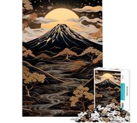 Puzzle de 1000 pièces pour Adultes Mont Fuji doré Jeu de Relaxation Décoration idéale Interaction Parent-Enfant (Dimensions 38x26cm)