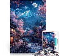 Puzzle de 1000 pièces pour Adultes Mont Fuji Japonais Jouets de Divertissement Familial Car C'est Un pour Toute la Famille 52x38cm