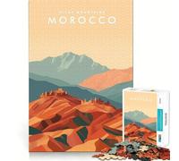 Puzzle de 1000 pièces pour Adultes Montagnes de l'Atlas,Maroc Découpe précise Jeu de réflexion Artistique Loisirs créatifs Cadeau d'anniversaire Amusant (50x75cm)