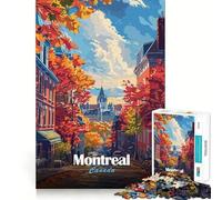 Puzzle de 1000 pièces pour Adultes Montréal,Canada Paysage Urbain d'automne Jeu de logique Amusant et Fluide Scène de Noël (50x75cm)