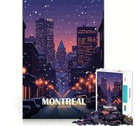 Puzzle de 1000 pièces pour Adultes Montréal,Canada,Paysage Urbain Hivernal Bords Nets Activité cérébrale Amusante et Facile Cadeau d'anniversaire idéal (38x52cm)