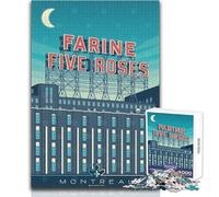 Puzzle de 1000 pièces pour Adultes Montréal Farine Cinq Roses - Soirée Jeux et Divertissement en Famille - Un Cadeau Artistique Amusant et Humoristique - Dimensions 50x75cm