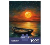 Puzzle De 1000 Pièces pour Adultes Moonlit Serenity on The Water Puzzles pour Adolescents Jeu Manuel Défi Difficile Cadeau d'anniversaire, Cadeaux, 38x26cm/1000pcs