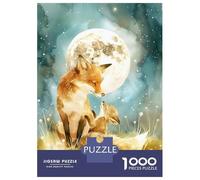 Puzzle De 1000 Pièces pour Adultes Moonlit Whispers - Fox Family Cute Boho Woodland Nursery Illustration Puzzle pour Adultes Jeux Relaxants, Amusants Et Humoristiques pour Les Joueurs 70