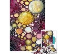 Puzzle de 1000 pièces pour Adultes Motif Abstrait de Cercles Aquarelle Jeu Familial Amusant et Stimulant (38x26cm)
