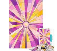 Puzzle de 1000 pièces pour Adultes Motif Abstrait vitrail Soleil Jeu éducatif et Pratique idée Cadeau (38x26cm)