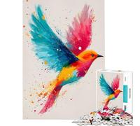 Puzzle de 1000 pièces pour Adultes Motif Aquarelle d'oiseaux colorés Difficile et Stimulant Cadeau Anti-Stress pour Femmes à partir de 14 Ans 38x26cm
