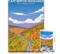 Puzzle de 1000 pièces pour Adultes, Motif Artistique des Hautes Terres du Cap-Breton, Jeu de Construction Stimulant, Cadeau d'anniversaire, Dimensions 38x26cm