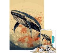 Puzzle de 1000 pièces pour Adultes Motif Baleine Ambiance rétro Japonaise idéal pour stimuler Le Cerveau Passer Le Temps à la Maison ou en Famille à partir de 14 Ans (38x52cm)