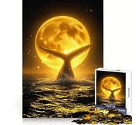 Puzzle de 1000 pièces pour Adultes,Motif Baleine céleste et océan au Clair de Lune,idéal pour développer la logique,pratiquer la détente et créer Un Espace de Loisirs paisible Cadeau saisonnier