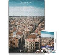 Puzzle de 1000 pièces pour Adultes,Motif Barcelone,Jeu éducatif à Assembler,Dimensions : 38x26cm