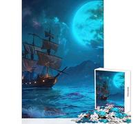 Puzzle de 1000 pièces pour Adultes, Motif Bateau Pirate, Jeu Anti-Stress, Divertissement Relaxant, décoration de Bureau, Dimensions 38x26 cm