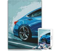 Puzzle de 1000 pièces pour Adultes, Motif berline Honda Bleue, Jeu éducatif Familial, défi Difficile, idées Cadeaux, Dimensions:50x75cm