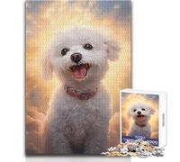 Puzzle de 1000 pièces pour Adultes, Motif Bichon Frisé, Jeu intellectuel Stimulant, idée Cadeau, Dimensions : 38x52cm